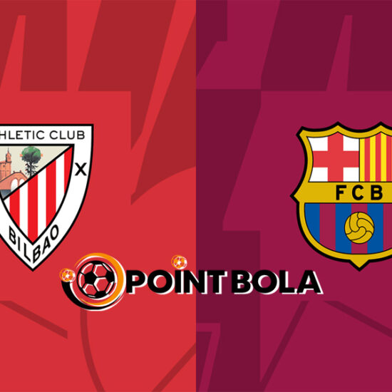 Momen pertandingan sengit antara Athletic Bilbao dan Barcelona di Super Cup 2025, menampilkan aksi para pemain di San Mamés