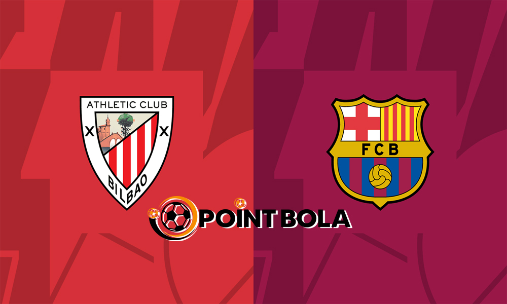 Momen pertandingan sengit antara Athletic Bilbao dan Barcelona di Super Cup 2025, menampilkan aksi para pemain di San Mamés